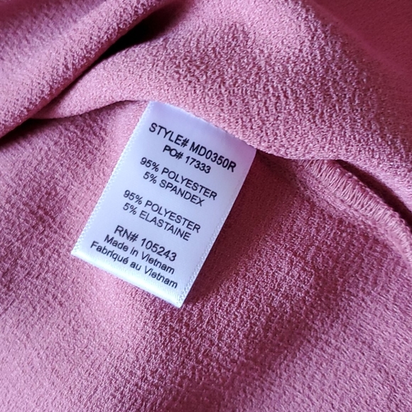 Bobeau Short Sleeve Crepe Wrap Dress Mauve - Picture 8 of 8